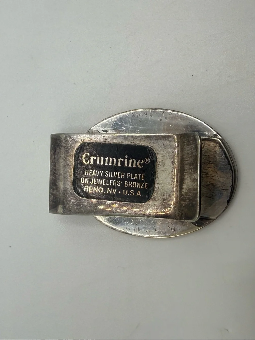 Vintage Crumrine Longhorn Money Clip Silver Plate USA Repair Set